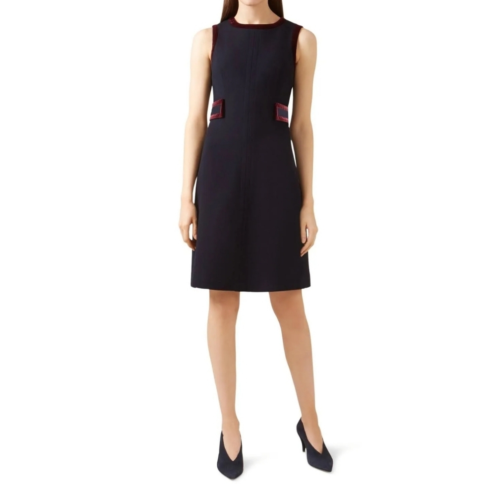Hobbs London Celia Velvet-Trim Dress With Matching Blazer. Dress 12 Blazer 10.